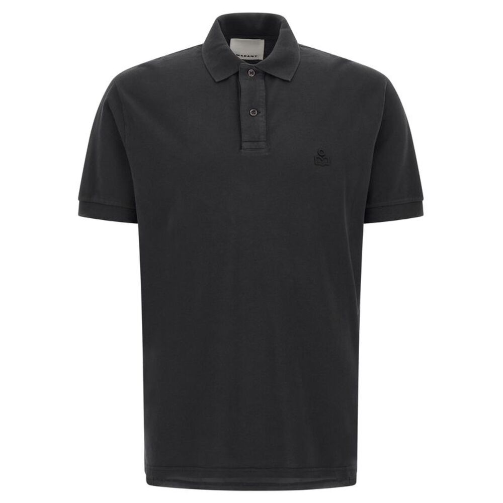 Isabel Marant Black Cotton Polo Men's Shirt